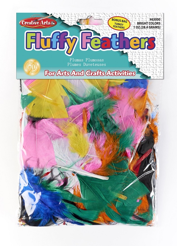 Bright Hues Fluffy Turkey Feathers 1oz Pack