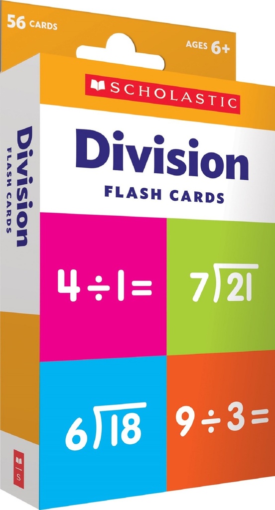 Scholastic® Flash Cards: Division — self‑checking division facts 1–12