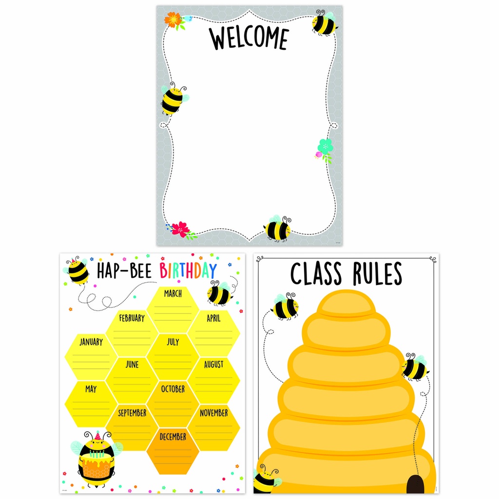 Busy Bees Classroom Essentials 3-Chart Pack