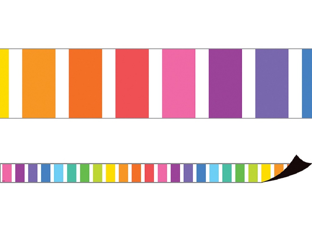 Teacher Created Resources® Colorful Stripes Magnetic Border — Reusable magnetic border for whiteboards and other metal surfaces