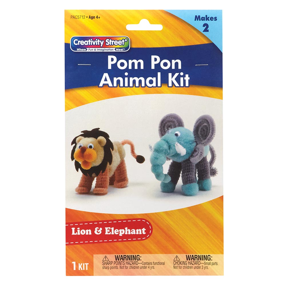 Pom Pon Elephant Lion 2ct Activity Kit 