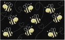 Bees On Black 7'6" X 12' Rectangle Carpet