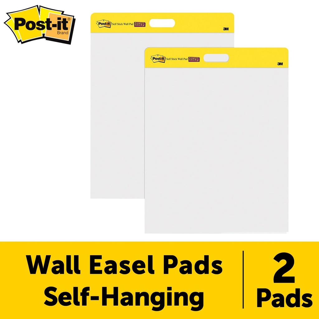 Post‑it® 566 Self‑Stick Wall Pads — 20″×23″, unruled, 20 sheets/pad, 2/pk