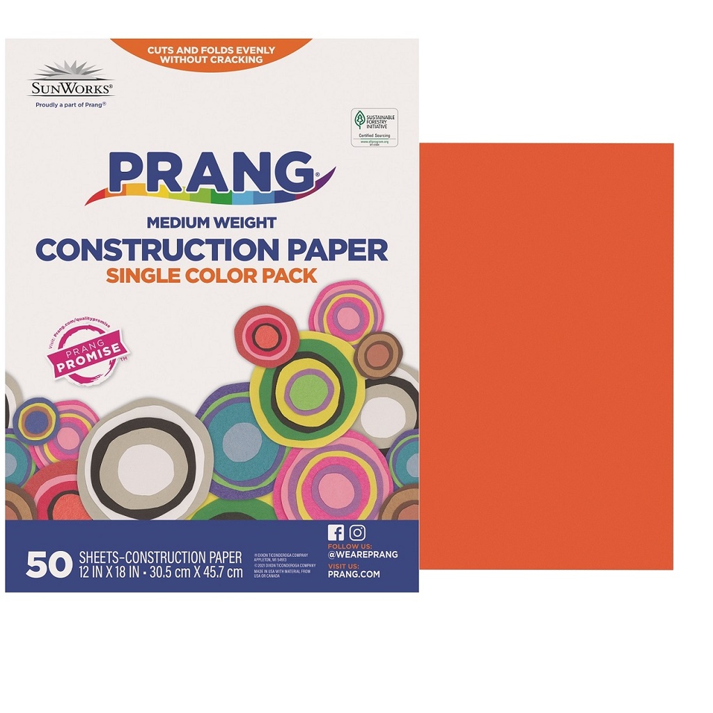 12x18 Orange Sunworks Construction Paper 50ct Pack