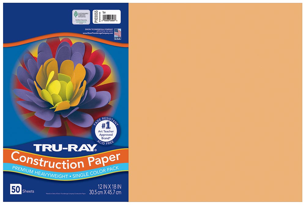 12x18 SalmonTru-Ray Construction Paper 50ct Pack (103055 PAC)