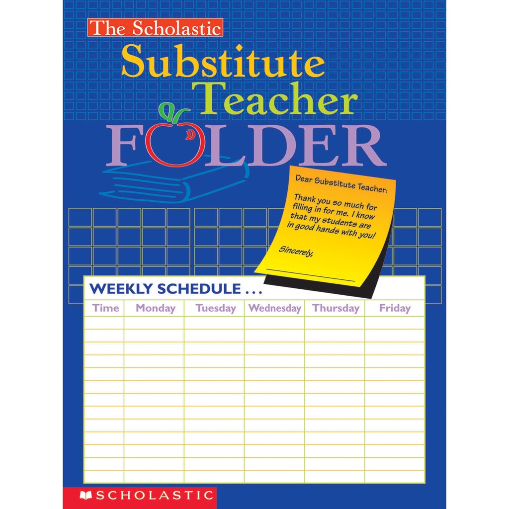 Scholastic® The Scholastic Substitute Teacher Folder — Organize lesson plans and critical class info for subs