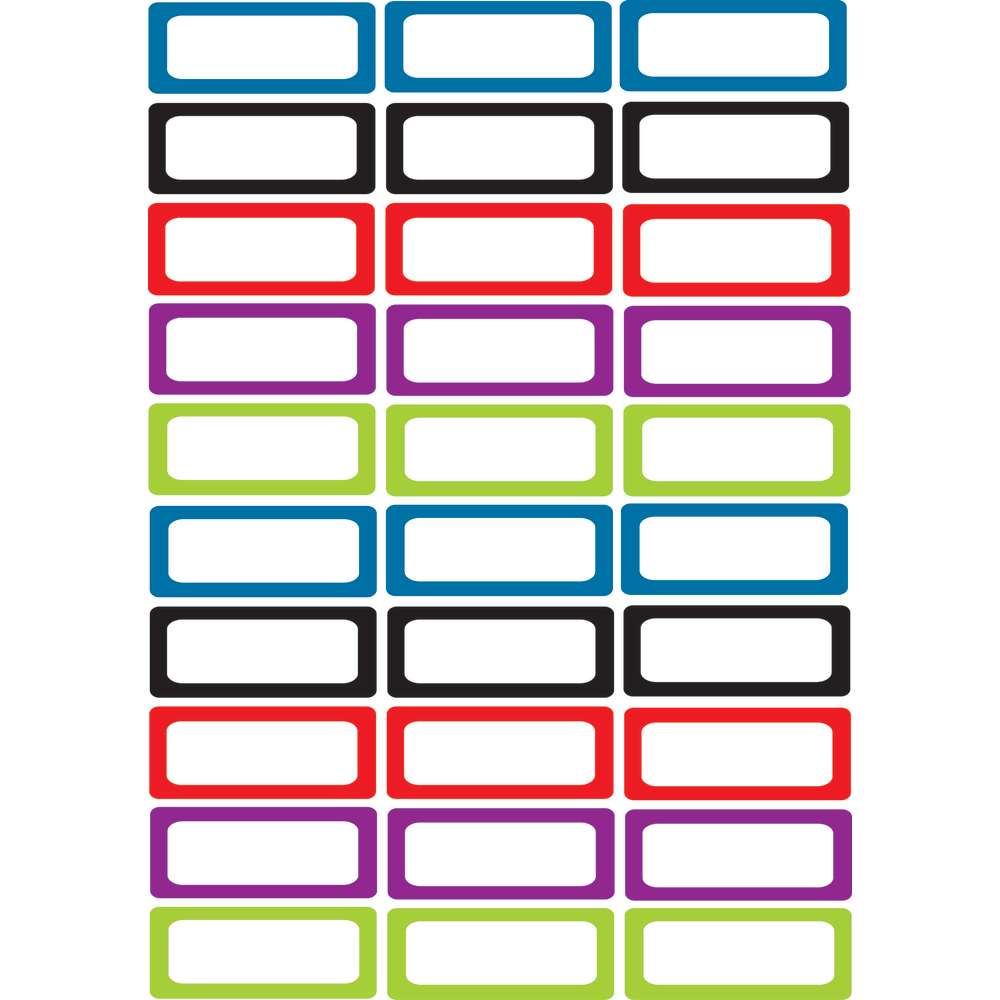 30ct Solid Asst Color Magnetic Die-Cut Small Foam Nameplates &amp; Labels