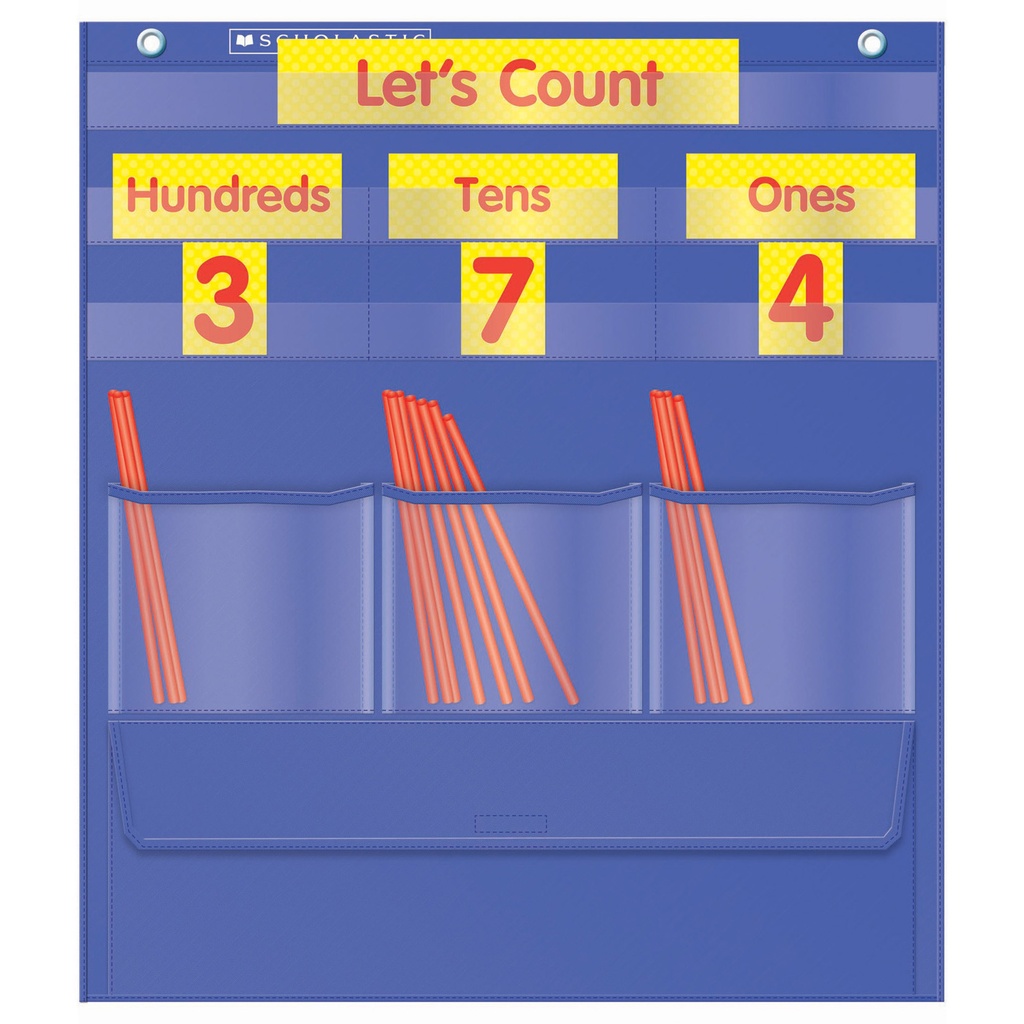 Scholastic® Counting Caddie & Place Value Pocket Chart — Straw‑Based Counting & Place‑Value Practice