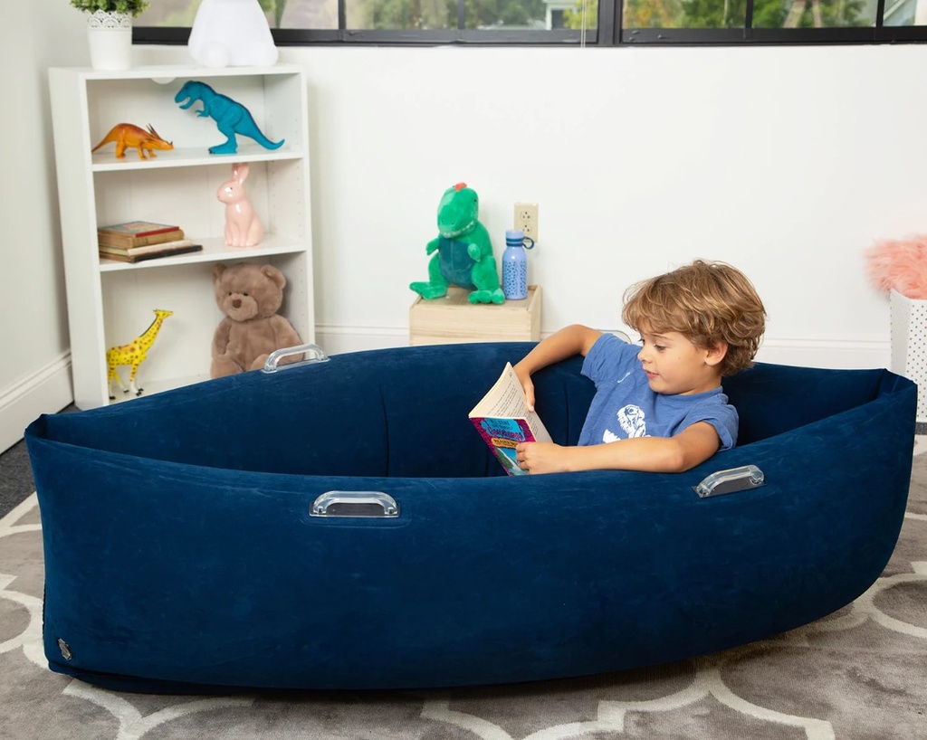 Bouncyband® Comfy Hugging Peapod Sensory Pod, 60" Blue — Deep‑pressure sensory input for older students