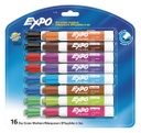 EXPO® Low‑Odor Dry Erase Markers — Chisel Tip, Assorted, 16/Set