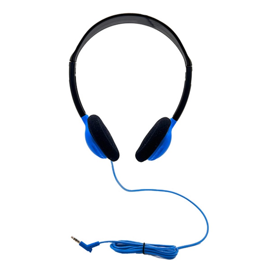 HamiltonBuhl® SchoolMate™ HA2-BLU Personal Headphones — Blue, 3.5 mm with Dura-Cord
