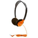 SchoolMate Orange Headphones with Foam Cushion & Storage Bag
