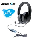40ct MACH-2 USB Type-C Deluxe-Sized Multimedia Headset with Steel Reinforced Gooseneck Mic