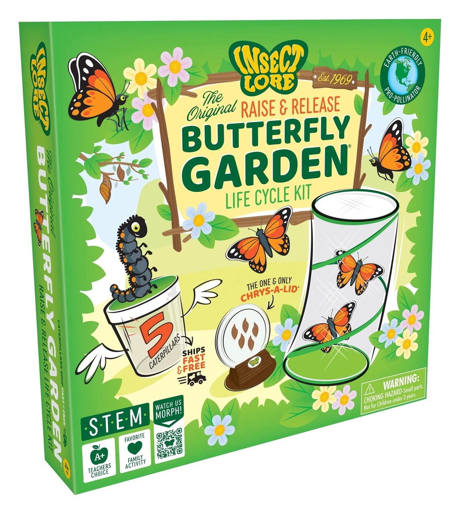 Insect Lore® Butterfly Farm™ with Prepaid Voucher,Kit Components, Raises 5 butterflies 