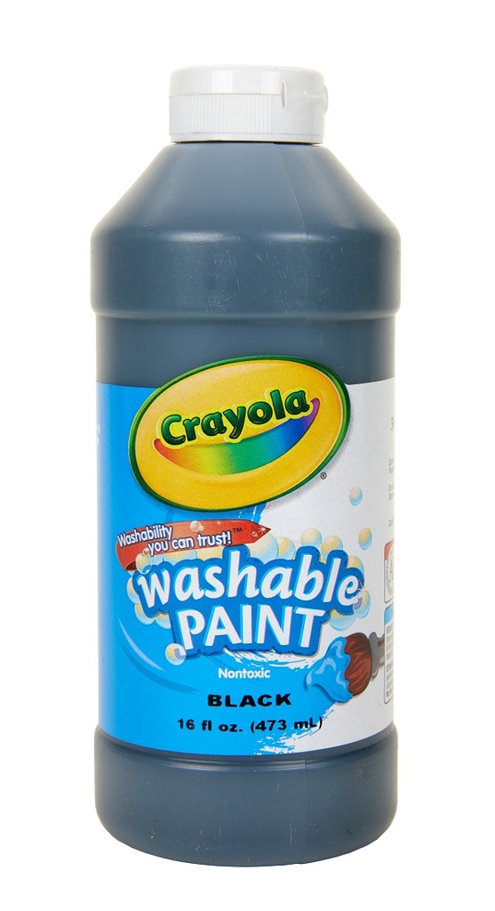 16oz Black Crayola Washable Paint       EA