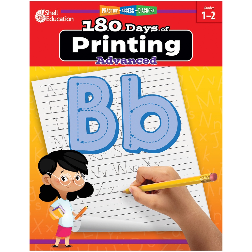 Shell Education® 180 Days™: Printing: Advanced,11" x 8.5", 200 pages 