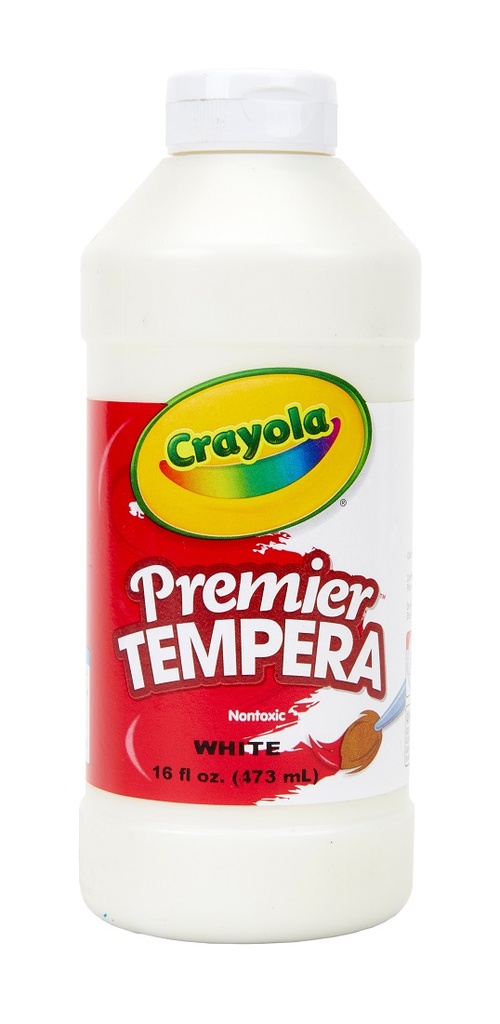 Crayola® Premier Tempera Paint — White, 16 oz bottle