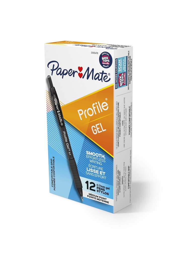 Paper Mate® Profile Gel Retractable Pens, Black, Dozen,—, 12 pens 