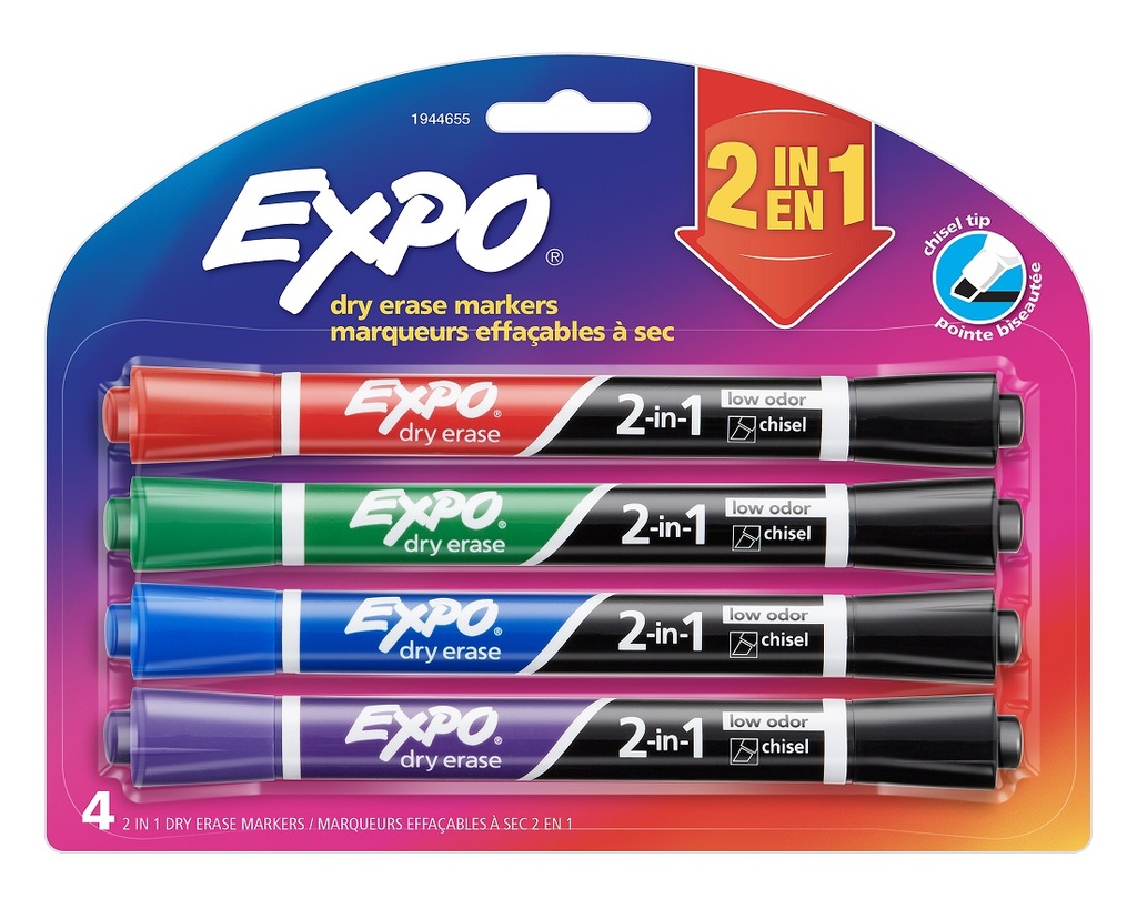5 Color Expo Duel Ended Dry Erase Markers