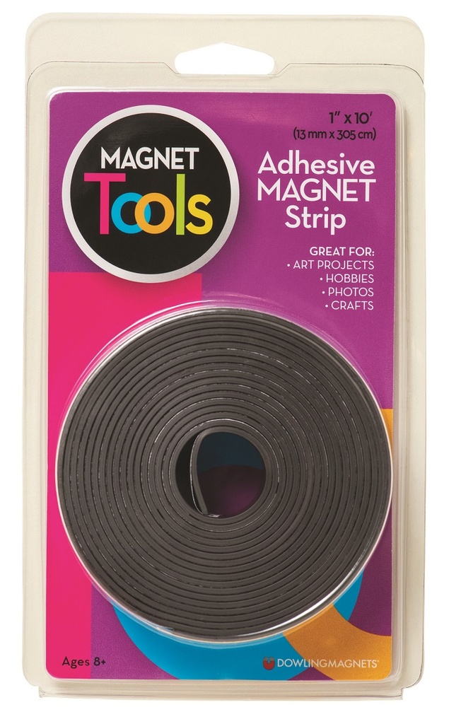Dowling Magnets® Hold Its™ Magnetic Strip with Adhesive — 1" × 10'