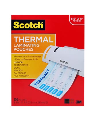 200ct Letter Size Scotch Thermal Laminating Pouches