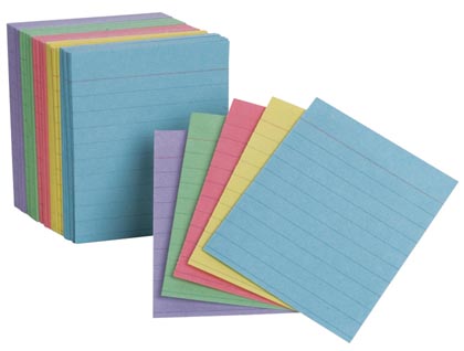 200ct Ruled Assorted Color Mini Index Cards