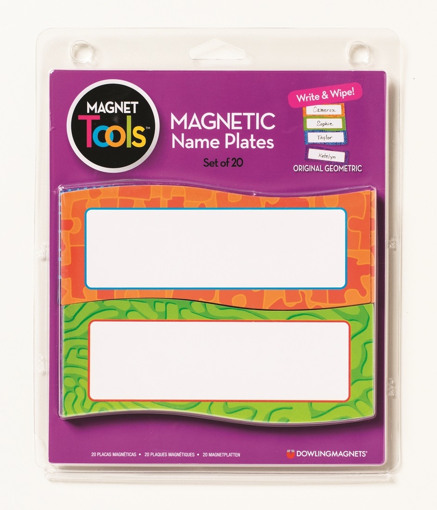Dowling Magnets® Magnetic Dry Erase Name Plates — 20/Pack