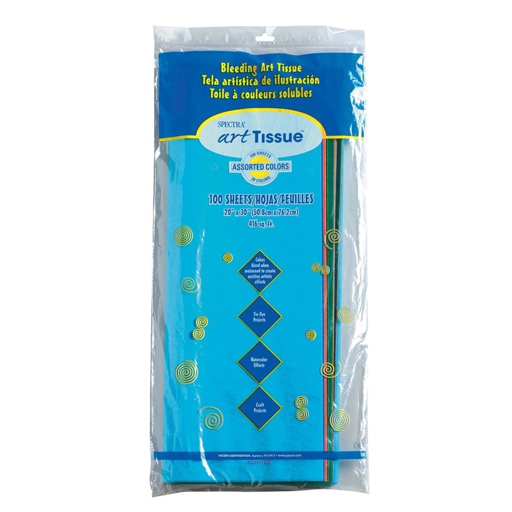Spectra® Deluxe Bleeding Art Tissue — 20" × 30" assorted, 100 sheets