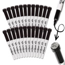KleenSlate 24ct Black Small Dry Erase Markers with Eraser