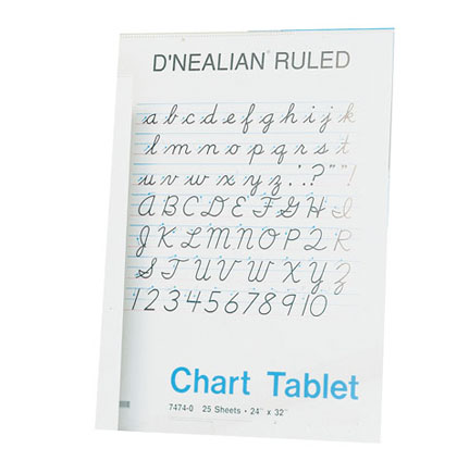 24x32 2in Rule DNealian Cursive Chart Tablet