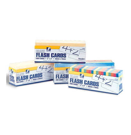 3x9 Blank Assorted Flash Cards 250ct Pack