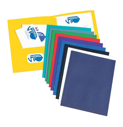 25ct Assorted Two Pocket Portfolio with Prongs