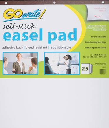 Pacon® GoWrite!® Self‑Stick Easel Pad — 20" × 23", 25 Sheets