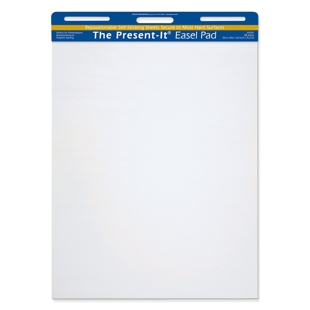 Pacon® The Present-It® Easel Pad, Self-Adhesive, White,25" x 30", 25 Sheets 
