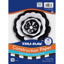 Tru‑Ray® Premium Construction Paper — Black & White, 12" × 18", 72 sheets