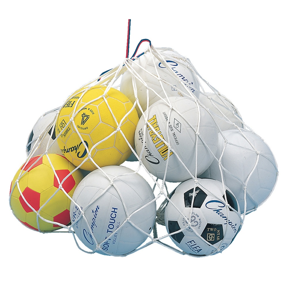Champion Sports® Ball Carry Net — Heavy‑Duty Mesh, Drawstring (Holds 10 Basketballs)