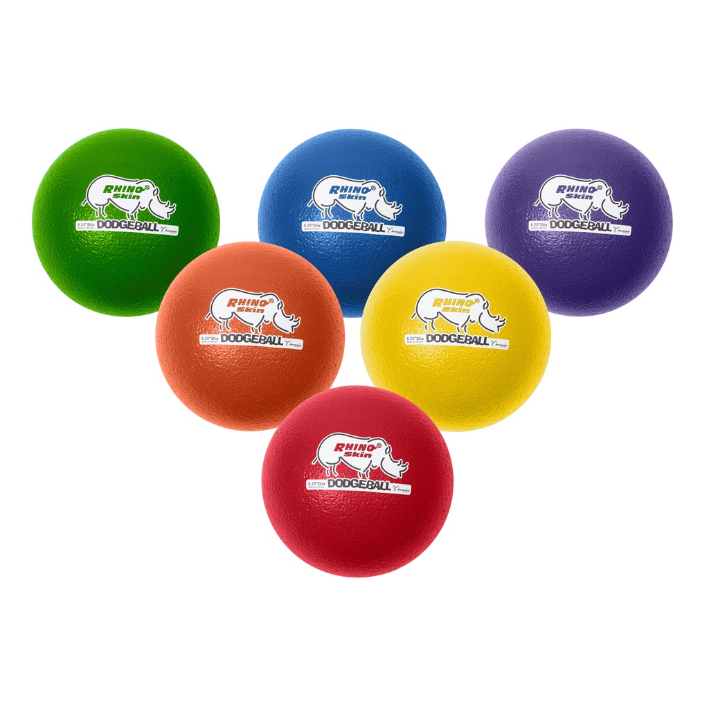 6ct Rhino Skin® 8-Inch Low Bounce Dodgeball - Assorted Colors
