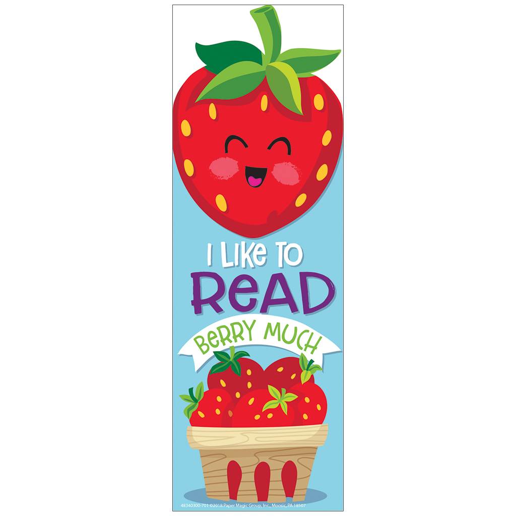 Eureka® Strawberry Scented Bookmarks — Pack of 24, scratch‑to‑release scent