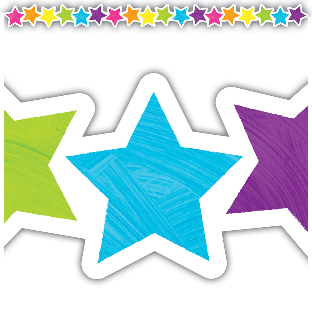 Teacher Created Resources® Brights 4Ever Stars, Die‑Cut Border Trim (35')