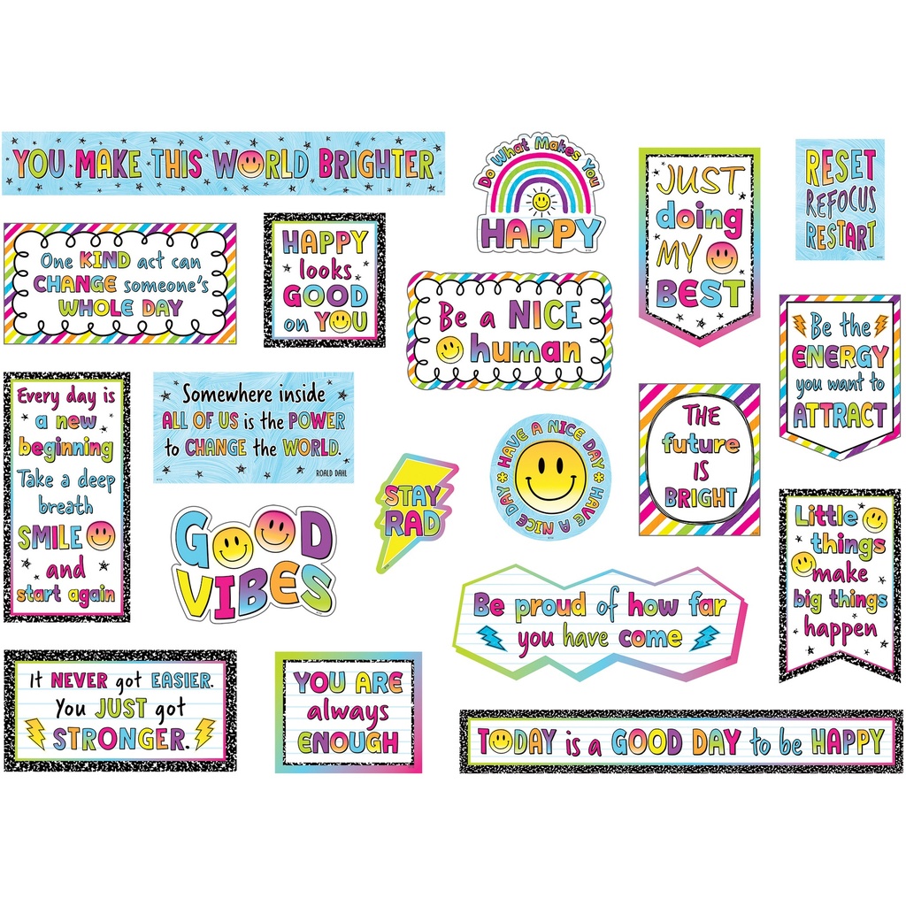 Teacher Created Resources® Brights 4Ever Mini Bulletin Board — 19‑piece set