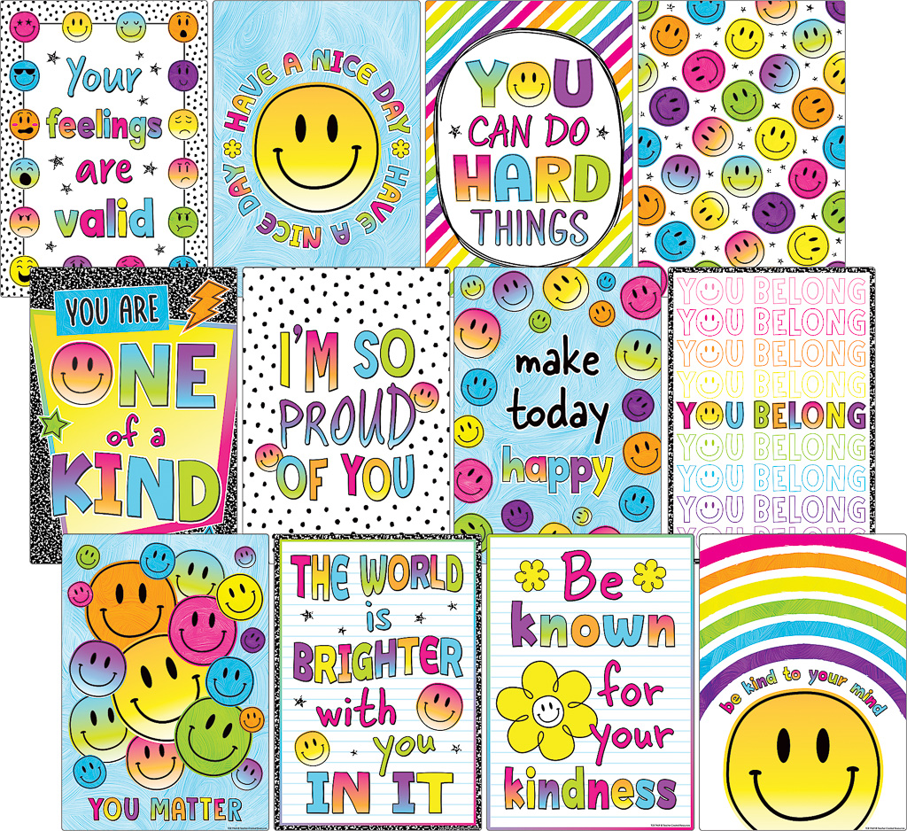 Teacher Created Resources® Brights 4Ever Positive Sayings — small poster pack (12 posters)