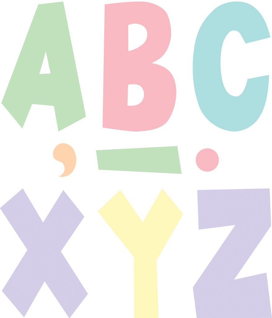 120ct Pastel Pop 7&quot; Fun Font Letters
