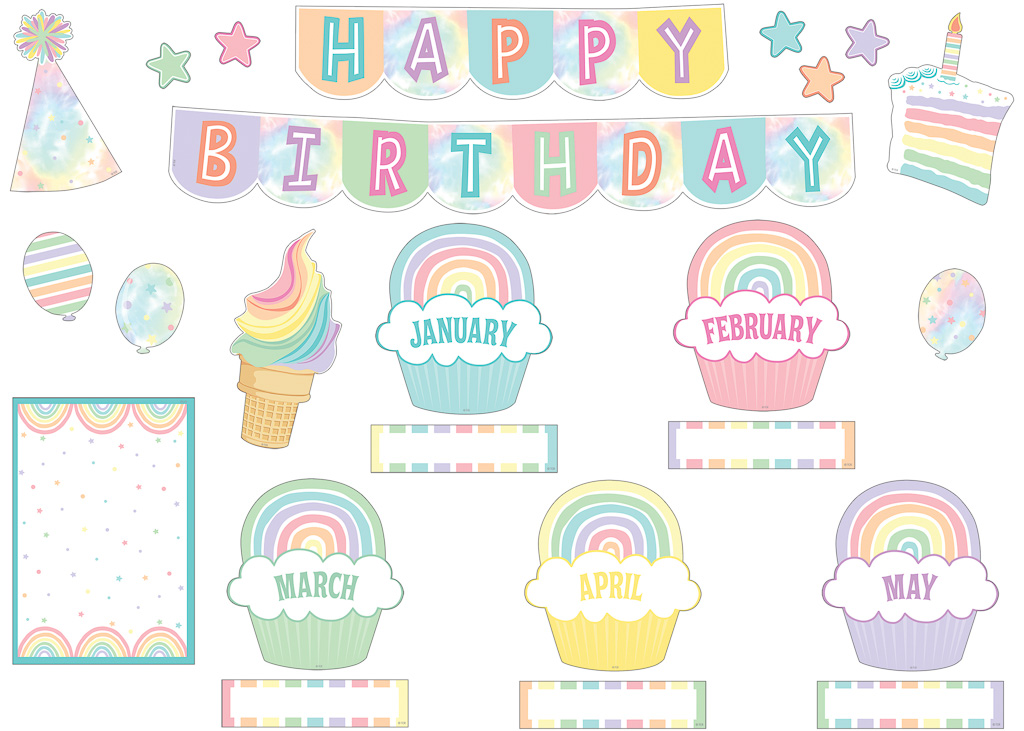 Pastel Pop Happy Birthday Mini Bulletin Board Set