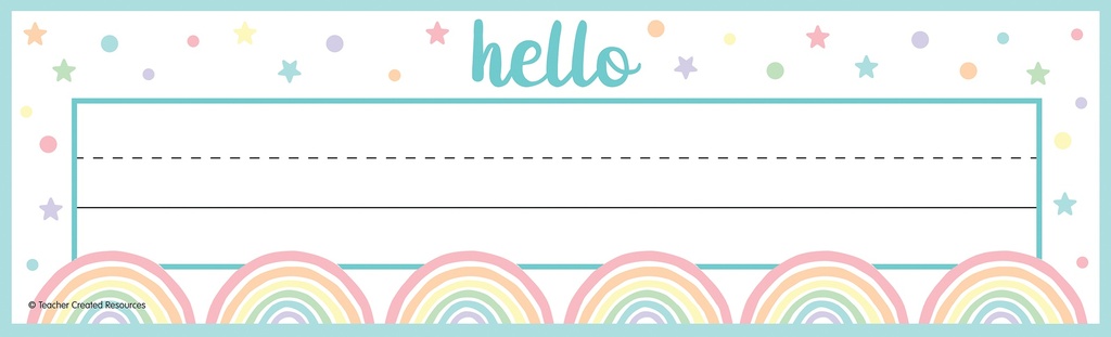 Teacher Created Resources® Pastel Pop Flat Name Plates — Student desk labels & bins
