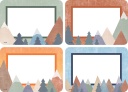 Teacher Created Resources® Moving Mountains Name Tags/Labels Multi-Pack — 36 Tags, 3½" × 2½" — Multi-design classroom name tags and labels from the Moving Mountains / Road Trip collection