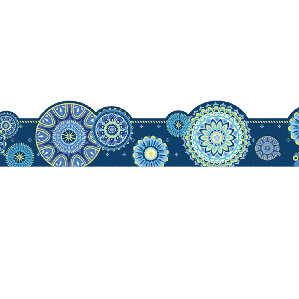 Blue Harmony Mandala Extra Wide Deco Trim, 37 Feet
