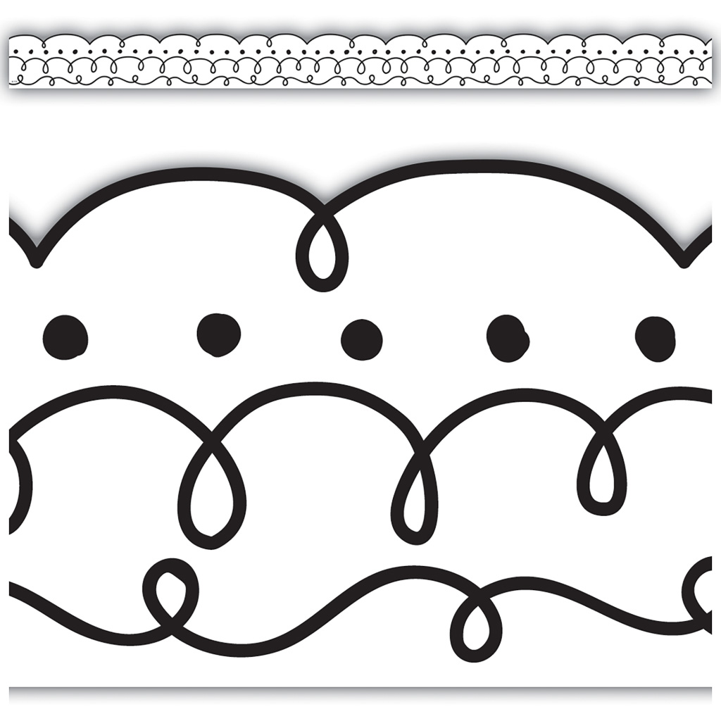 35' Squiggles and Dots Die-Cut Border Trim