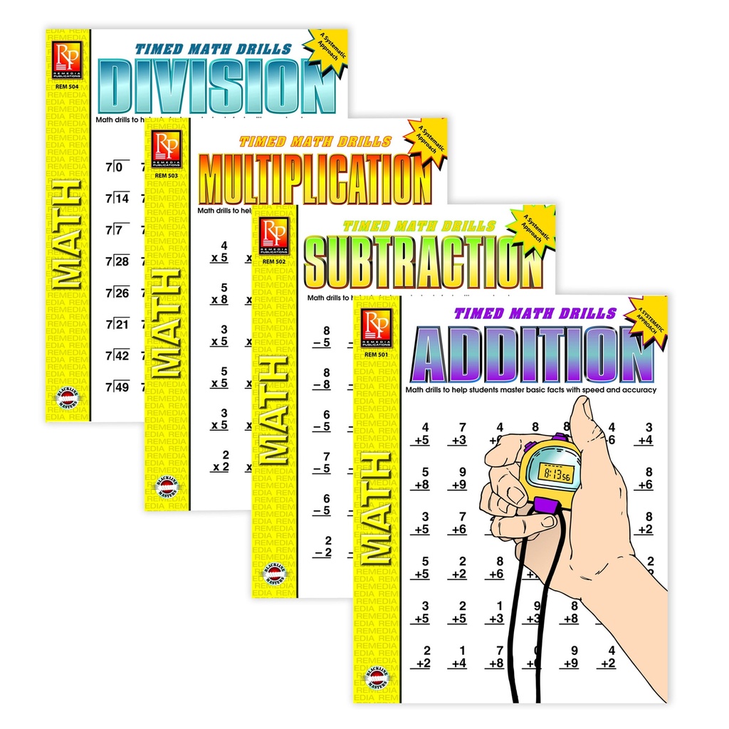 Timed Math Drills: 4 Book Set