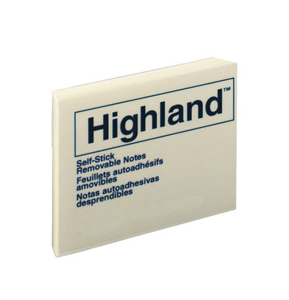 3 X 3 Highland Yellow Note Pad          Each