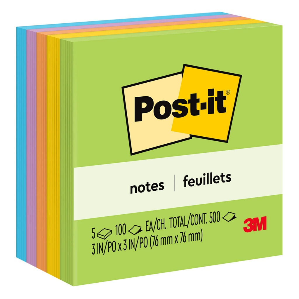 3x3 Ultra Colors Post It Notes 5ct Pack